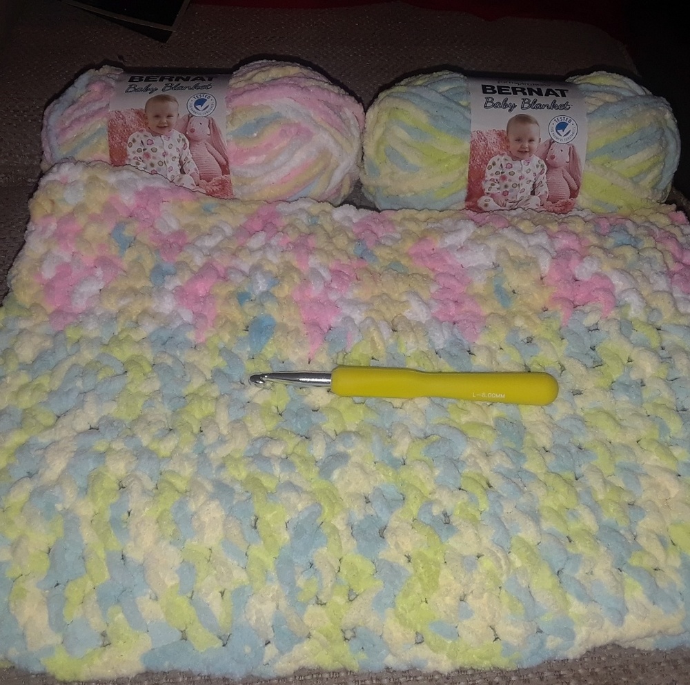 Handcrafted Crocheted multi-colored baby blanket